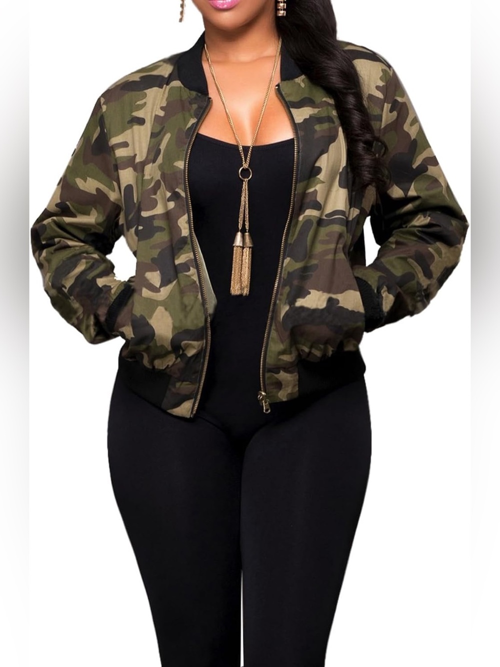 Atmosphere Olive Camo Bomber Jacket